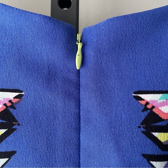 Vintage Signature By Robbie Bee Funky Geometric Neon Printed Midi Dress Size 14 - Picture 3 of 9